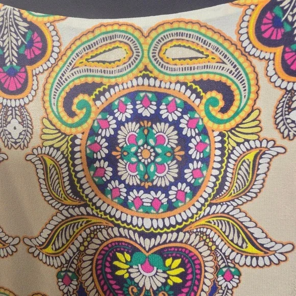 Leifsdottir Anthropologie Silk Paisley Shift Dress 10 Sleeveless Boho Women's - Picture 9 of 11